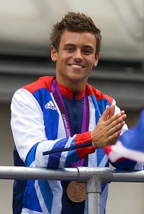 Tom Daley pictured with singer Lemon